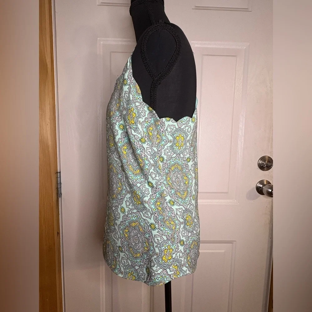 J. Crew Top Womens 2 Spaghetti Strap Racerback Colorful Lined Stretch Layering
